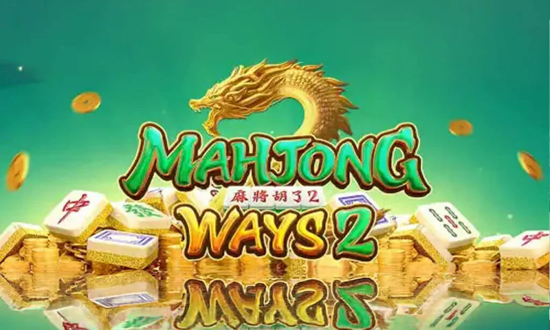Mahjong Ways 2 slot with 4-5-5-5-4 reel layout and golden Chinese dragons