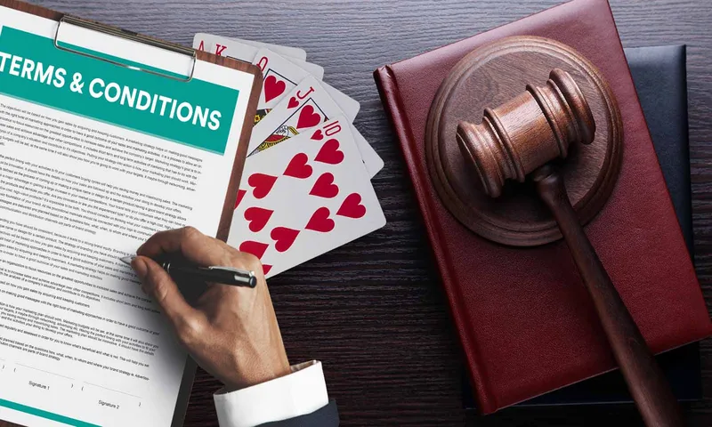 Official legal terms and conditions document with verification stamp